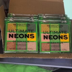 6 Palettes Bulk Buy Of Revolution Ultimate Neons Green Haze Palette